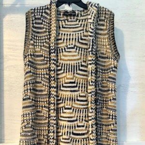Anthropologie Liza Byrd long glitter sweater vest size small medium